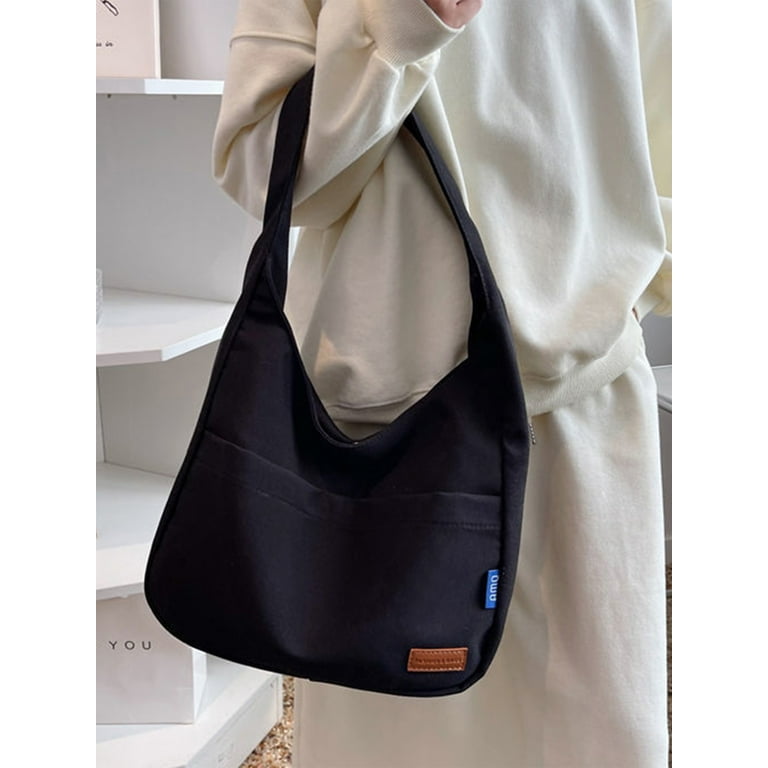 Big Capacity Tote Canvas Shoulder Bag Women Handbags Black/Khaki