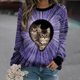 thumbnail image 2 of Camisas de mujer con estampado gráfico de manga larga con cuello redondo, sudadera, suéter, tops cómodos Fridja  hkj1952, 2 of 4