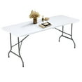thumbnail image 3 of GIANNA Multifunctional 8FT Plastic Folding Table - High Density Polyethylene Portable Table - Indoor/Outdoor Use, Ideal for Camping, Parties and Picnics, White, 3 of 6