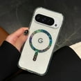 thumbnail image 4 of for Google Pixel 9 Pro XL Case Compatible with Magsafe Magnetic Bling Glitter Clear Shiny Sparkle Holographic Laser Star Luxury Military-Grade Shockproof Protect Soft Acrylic Phone Cover for Women, 4 of 8