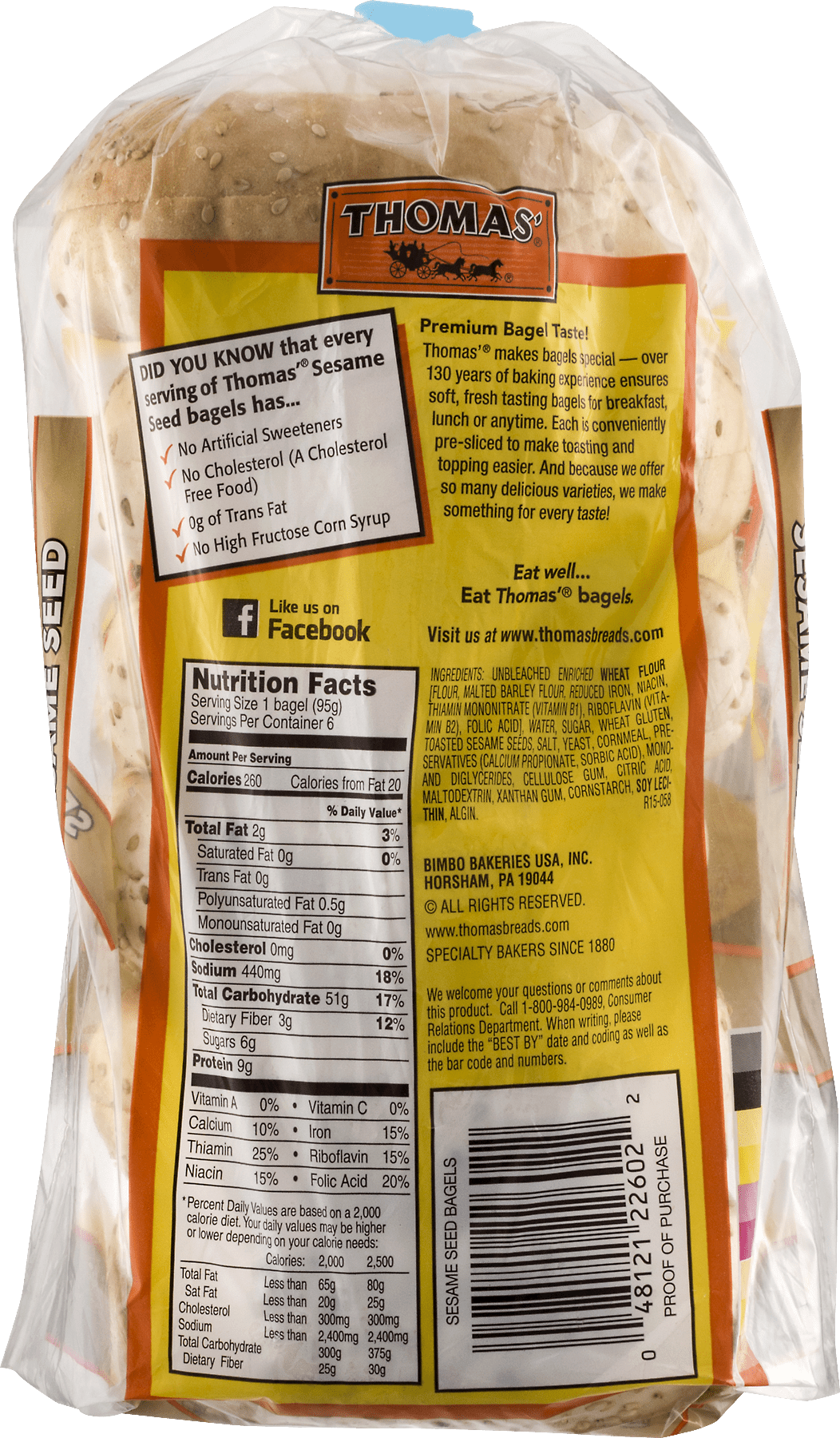 Thomas Bagel Nutrition Facts - Nutrition Ftempo