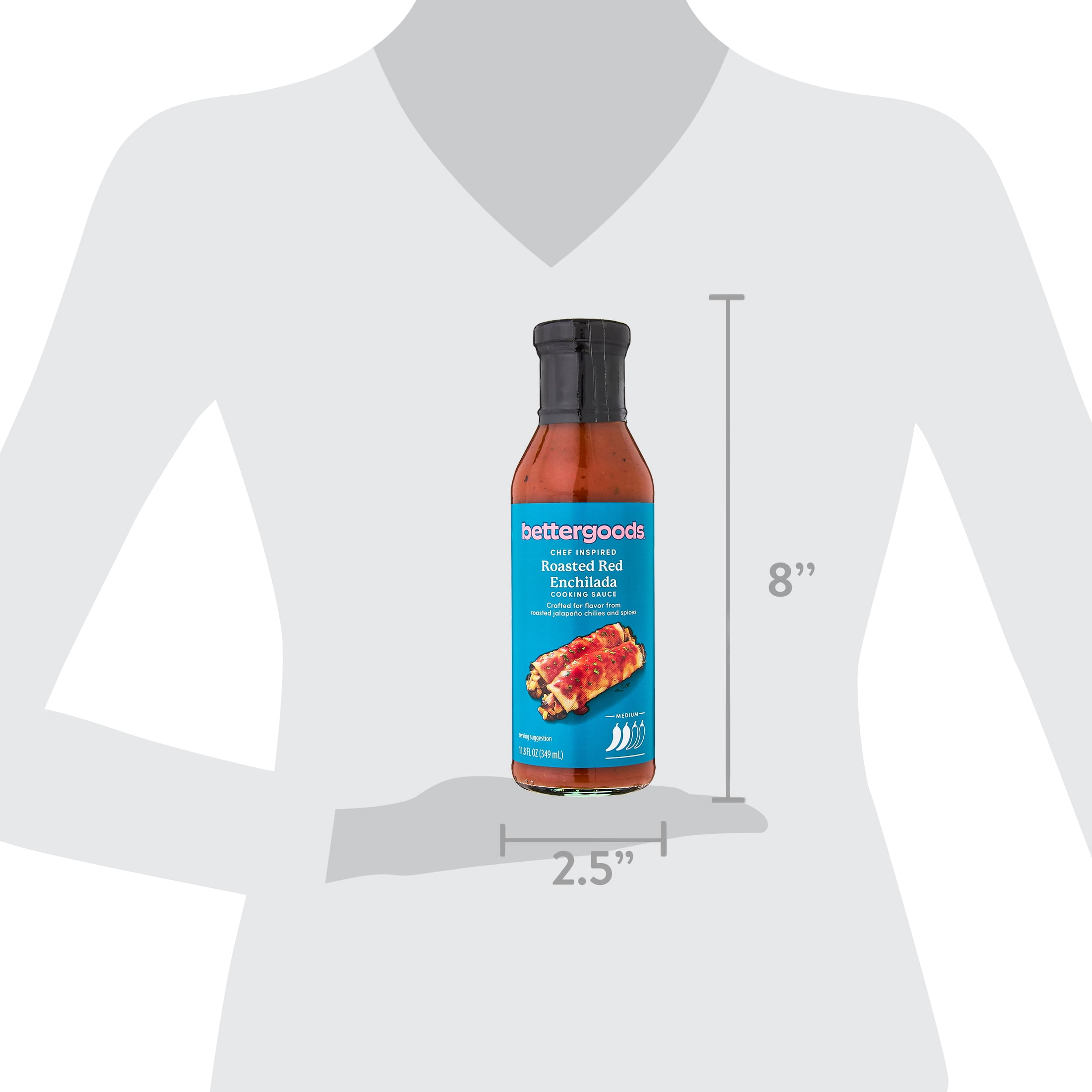 (4 pack) bettergoods Roasted Red Enchilada Cooking Sauce, 11.8 fl oz Bottle