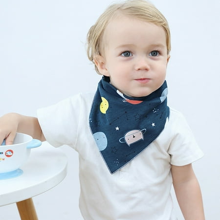 

harmtty 2Pcs Baby Bibs Cartoon Pattern Adjustable Triangle Baby Bandana Drooling Bibs for Toddlers Green