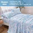 thumbnail image 2 of Floral Printed Sheet Set King Soft Microfiber Botanical Bed Sheets Extra Deep Pocket Pieces, 2 of 6