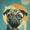 Pug, variant on Modern Botanical Floral Arrangement Canvas Print, Suitable for Living Room, Bedroom, Dining Room, Office, Hallway Decor