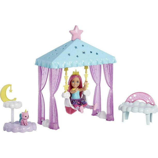 Barbie Dreamtopia Chelsea Doll and Playset with Gazebo Swing, Kitten