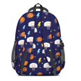thumbnail image 3 of Basketball and Hoop Navy Pattern Cute School Backpack Bag with Padded Back and Adjustable Shoulder Straps 16.9 X 12.6 X 5.9 Inches, 3 of 5