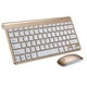thumbnail image 3 of Mini teclado inalámbrico multimedia ergonómico y silencioso de 78 teclas y ratón portátil dorado, 3 of 6