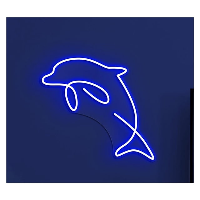 Letrero De Neón LED Delfín Para Pared, Ideal Para Niños, Habitaciones Con Animales Marinos, Acuarios, Decoración Para Casas Playa, 42cm