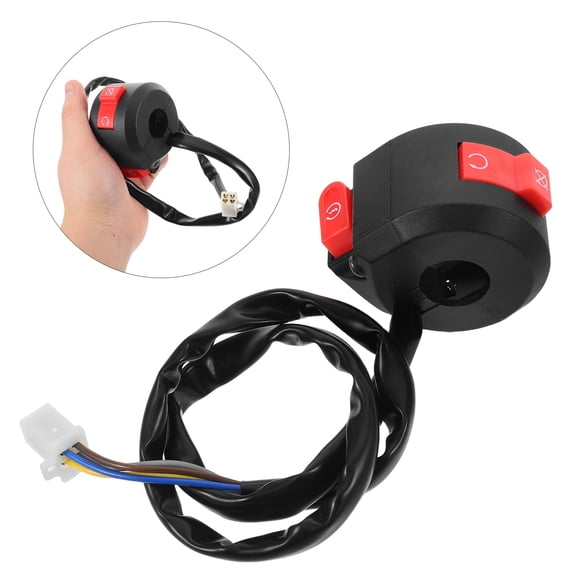 Nestingho Interruptor Multifunción Para Manillar De Motocicleta Compatible Con Pit Bike Y Atv Color Negro