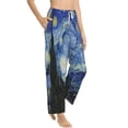thumbnail image 2 of Balery The Starry Night print Women's Pajama Pants,Ultra Lightweight Pjs,Lounge Pant-Small, 2 of 9