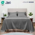 thumbnail image 3 of Color Sense 6-Piece 800 Thread Count Gray Cotton Rich Adult Bed Sheet Set, Queen - Deep Pocket, 3 of 6