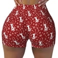 thumbnail image 2 of Susaid Christmas Deer Head Print Intensify Workout Shorts for Women Seamless Scrunch Short Gym Yoga Running Sport Active Exercise Fitness Shorts-X-Large, 2 of 8