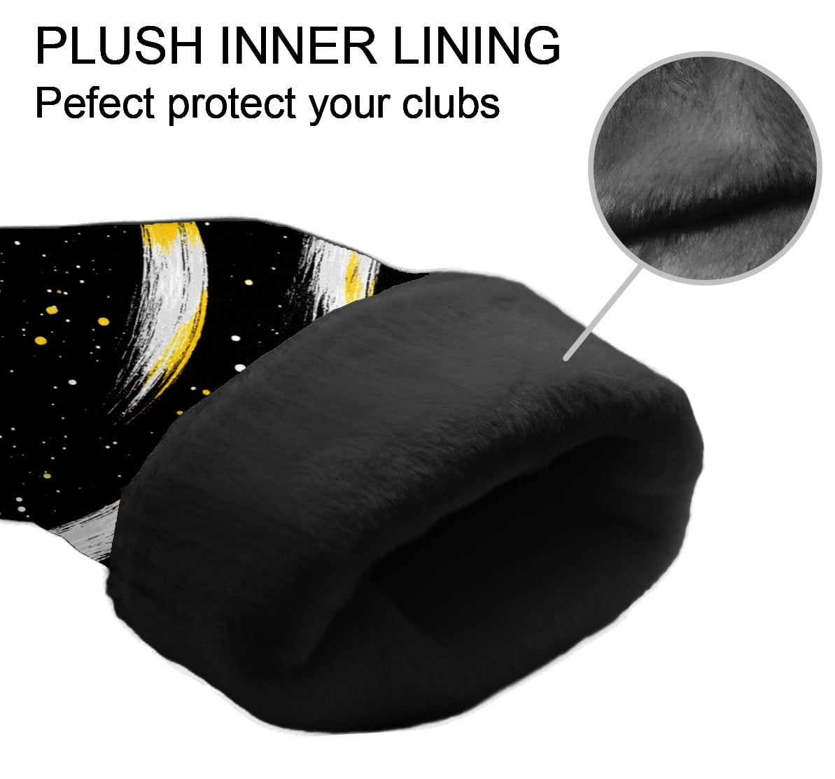 Golf Club Covers PU Leather Waterproof Head Covers for Fairway Woods Hybrids Golden Shooting Star