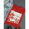 thumbnail image 3 of Life's A Beach - Vintage Palm Tree Emoji Women's T-shirt, 3 of 4
