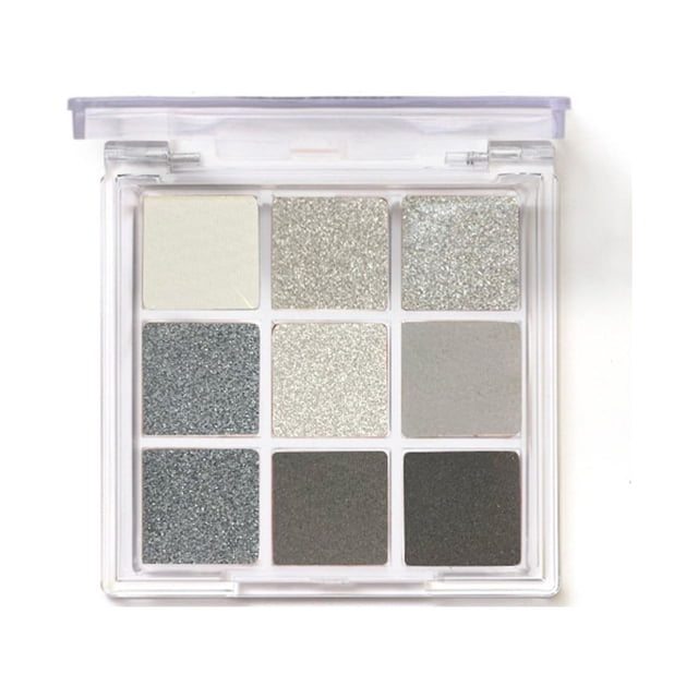 9 colores paletas de sombras de ojos brillantes y brillantes paletas de sombras de ojos ahumadas en tonos fríos