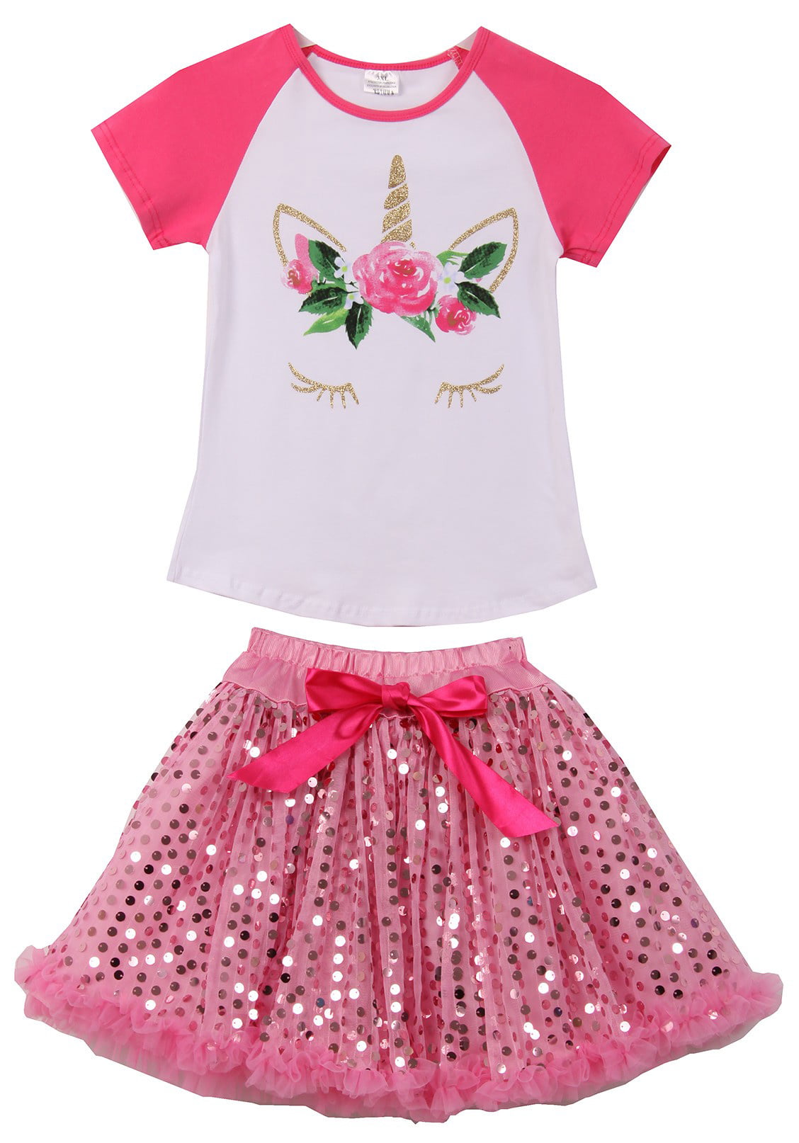 Baby frilly skirt t shirt top summer COTTON girl coral pink