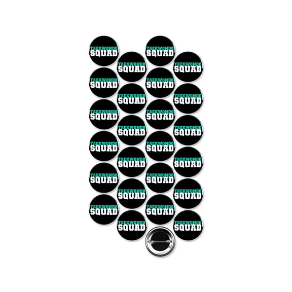 25 Pack - Taekwondo Squad Martial Arts Sport Pinback Buttons - 1.5 Inch