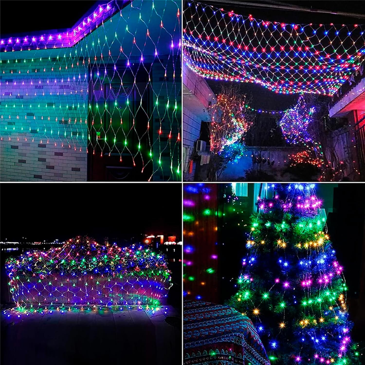 Garden Net Lights Battery Operated 2x3M 192LED Waterproof Net Mesh String Lights 8 Modes Fairy Lights for Indoor Outdoor Christmas Tree Bush Garden Backyard Décor