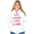 thumbnail image 4 of Live Laugh Love Llama Alpaca Humor Womens Plus Size Graphic Zipper Hoodie Brisco Brands 4X, 4 of 5