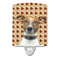 thumbnail image 1 of Caroline'S Treasures Kj1204Cnl Hojas De Otoño Jack Russell Terrier Luz Nocturna De Cerámica Compacta Con Certificación Ul, Ideal Para Dormitorio, Baño, Guardería, Pasillo, Cocina, 6 X 4 X 3, Multicolo, 1 of 1