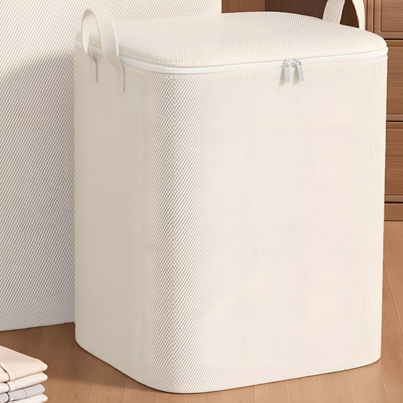 LAMIRO Adult Collapsible Laundry Hamper,Beige