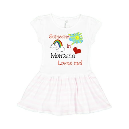 

Inktastic Someone in Montana loves me! Gift Toddler Girl Dress