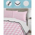 thumbnail image 4 of Pink Twin XL Size Down Alternative Comforter, Lightweight Comforter Quilt Bedding Set with Pillow Shams Country French Rustic Buffalo Plaid Modern Art All Seasons Bed Comforter Duvet Insert 68"x98", 4 of 7