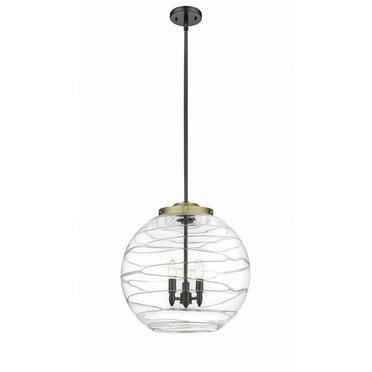 221-3S-BAB-G1213-18-Innovations Lighting-Athens Deco Swirl - 3 Light Pendant In Industrial Style-19.5 Inches Tall and 17.88 Inches Wide-Black Antique