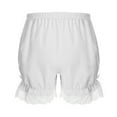 thumbnail image 3 of iixpin Girls' Ruffle Lace Bloomer Shorts Safety Underskirt Undershorts Elastic Waist Pumpkin Pants Bottom White 13-14, 3 of 6