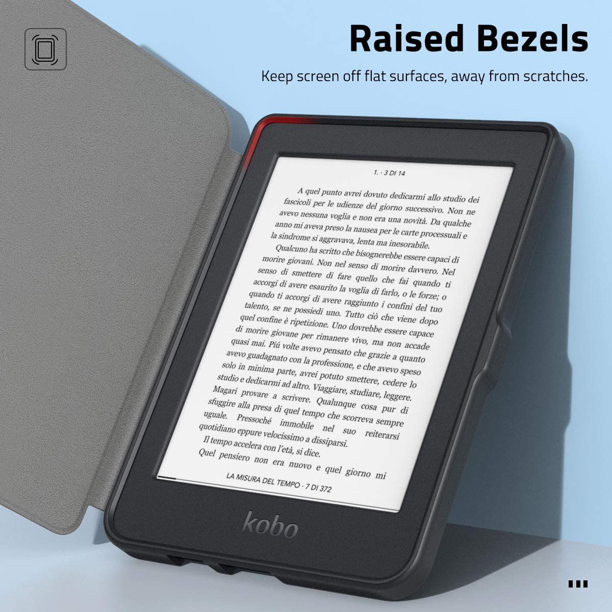 Lunso - Suitable for Kobo Clara HD (6 inch) - Leather sleepcover cover