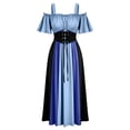 thumbnail image 6 of Renaissance Dress Women Short Sleeve Cold Shoulder Underbust Corset Dresses Vintage Victorian Goth Halloween Maxi Dress, 6 of 7