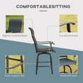 thumbnail image 4 of Outsunny Set of 2 Outdoor Swivel Bar Stools with Armrests, Bar Height Patio Chairs with Steel Frame for Balcony, Poolside, Backyard, Black, 4 of 9