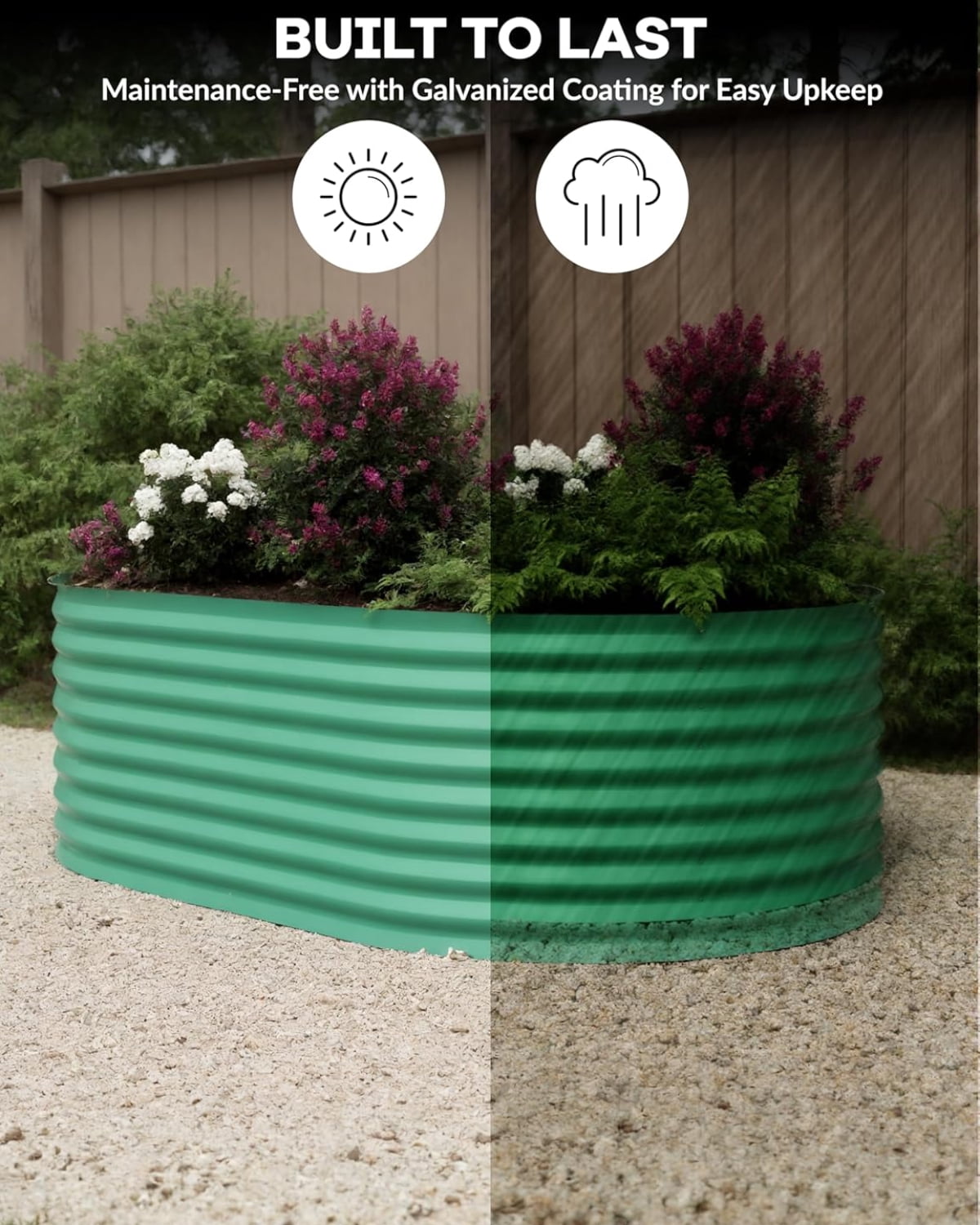 Aoile Raised Garden Bed Outdoor, 4x8x2 Ft Large Metal Planter Box for Vegetables, Fruits, Flower, Green