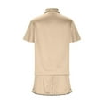 thumbnail image 6 of TEVEQ Women's 2 Piece Pajamas Set Button Down Tops Short Sleeve Sleepwear Soft Pajama Shorts 2 Pcs Lounge Sets with Pocket Shorts and Top Summer Sets Satin Button Up Comfy Sleepwear Sets Khaki S, 6 of 7
