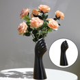 thumbnail image 3 of Florero de cerámica con mano moderna,  artificiales, Gloria florero de figura de cuerpo, 3 of 9