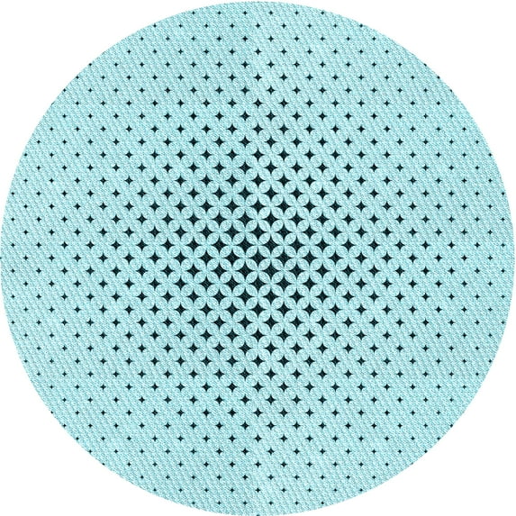 Ahgly Company Indoor Round Patterned Electric Blue Area Rugs, 4' Round