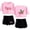 Pink, black, variant on XUANXIAOJIANG The Apothecary Diaries Summer casual retro trend women's short sleeved shorts set