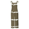 thumbnail image 4 of up to 60% off Gifts Jumpsuits for Women Fashion Loose Wide Leg Adjustable Strap Cotton Linen Pocket Baggy Jumpsuits Overalls Summer Formal Striped Print Crewneck Sleeveless Long Rompers Khaki m, 4 of 4