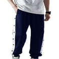 thumbnail image 1 of Adult Men Tear Away Joggers Pants Basketball Pant Split Snap Button Gym Jogging Pants Trousers, 1 of 8