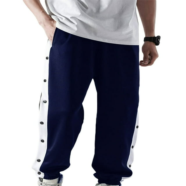 Pantalons de Jogging pour Hommes Adultes, Pantalons de Basketball, Pantalons de Gym à Boutons-Pression
