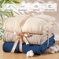 thumbnail image 6 of Exclusivo Mezcla 100% Cotton Muslin King Size Blanket 90"x104",6 Layers Breathable and Lightweight Khaki Gauze Blankets, 6 of 7