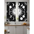 thumbnail image 4 of Mystery Tarot Sheer Curtains 63 inches Long, Sun Moon Starry Sky Black Light Filtering Sheer Window Curtains Rod Pocket Voile Drapes for Bedroom Living Room, 52"W x 63"L 2 Panels, 4 of 7