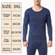 thumbnail image 2 of Conjunto de ropa interior térmica para hombre con capa base con forro polar, parte superior e inferior cálidas para esquiar en invierno, azul oscuro, 2 of 8