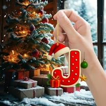 Personalized Christmas Letter Tree Hanging Pendant ,26 Alphabet Letters for Xmas Tree,Personalized A-Z Letter Ornaments for Christmas Tree,Acrylic Letter Decorative Gift Christmas Party Pendants