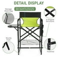 thumbnail image 3 of Ktaxon 31" Oversized Folding Director Chair, Heavy Duty Camping Chairs with Side Table & Cup Holder, Makeup Artist Seating with Storage Bag, Supports 400 lbs, Light Green, 3 of 15