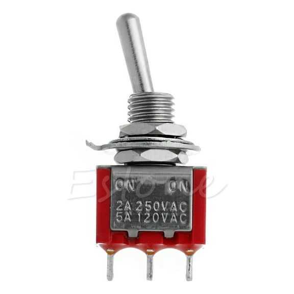 AOOOWER 3-Pin Mini Latching Rocker Toggle Switch SPDT 2 Position On-On Momentary Switch