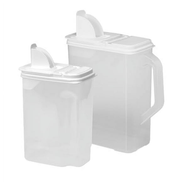 Buddeez Pet Food Storage Containers - 2 Count Bird Seed Dispenser with Pour Tight Lids and Easy Pour Spouts, 8 Qt and 3.5 Qt, Bird Seed Storage for Small and Large Feed, BPA Free