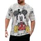 thumbnail image 3 of 2024 Nueva tendencia Miniso Mickey Mouse estampado niños verano Harajuku casual todo partido moda cuello redondo manga corta camiseta para hombres, 3 of 5
