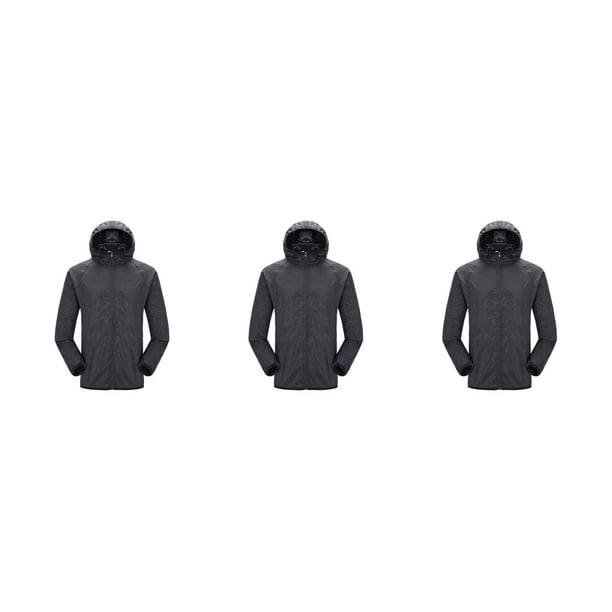 sweethay Chaqueta de protección solar de manga larga Abrigo con capucha unisex Ropa XL Negro Type1 NO1